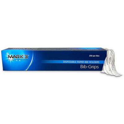  Dental Bib-Grips Soft Disposable Paper Bib Holders 250/bx. - MARK3