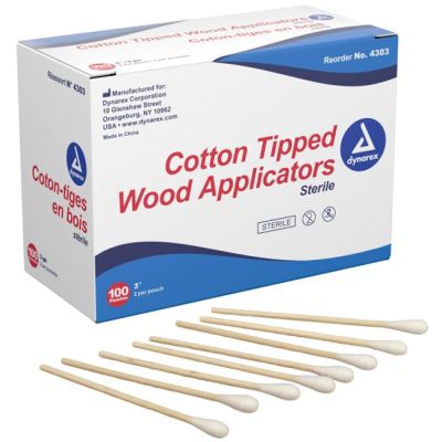 Sterile Cotton Tipped Applicators, 3", 200/Pack - Dynarex 