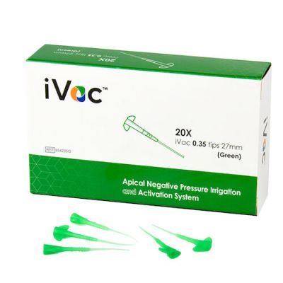 iVac™  Tips 0.35, 27mm, green, 20/pk - Pac-Dent