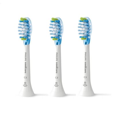C3 Premium Plaque Control Tooth Brush Heads, White  - Philips Sonicare 