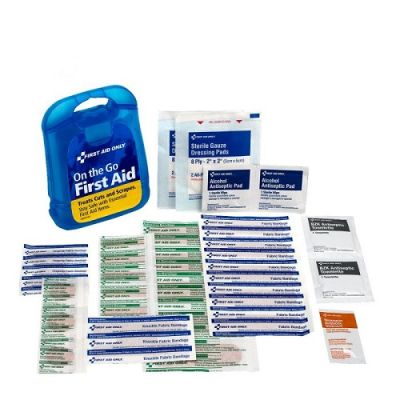 29 Piece Mini Clear Blue Plastic First Aid Kit - First Aid Only