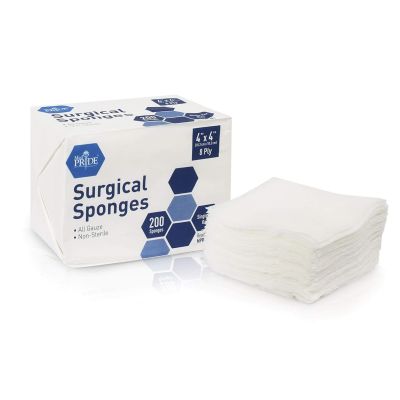 400/Pack Gauze Surgical Sponges  4" x 4", 8 ply Non-Sterile First Aid, Nonstick Gauze Pads
