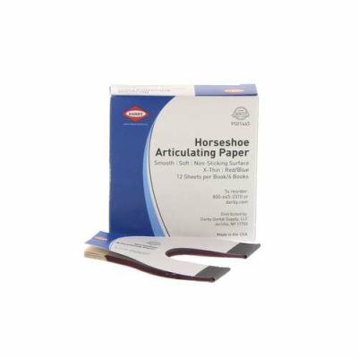 Articulating Paper Horseshoe, 89 microns, Blue/Red - Darby Dental 
