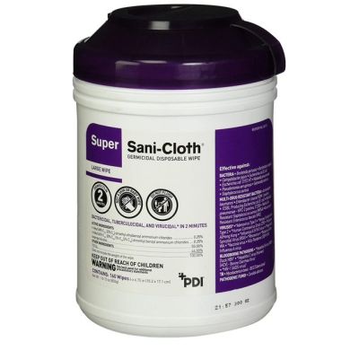 Super Sani-Cloth Large, 6"x 6.75", 160/Canister- PDI