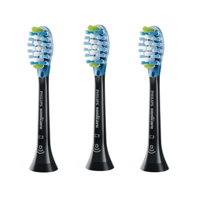 C3 Premium Plaque Control Tooth Brush Heads, Black - Philips Sonicare