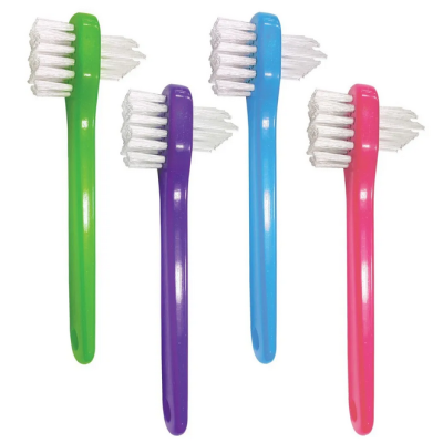 Denture Brushes Dual Head, 4/Pk - AmeriCan Goods 