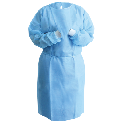  Isolation Gown Tie-Back Medium Knit Cuff Sky Blue 10/pk 
