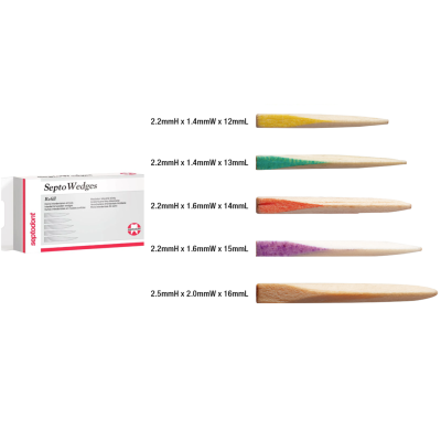  SeptoWedges Anatomical Wooden Wedges, 100/Pkg - Septodont