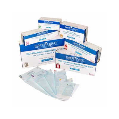 Sterilization Pouches 200/Box All Sizes - Safe-Dent