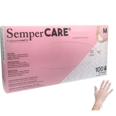 Vinyl Exam Glove, Medium, Ambidextrous, 100/bx - Sempermed 